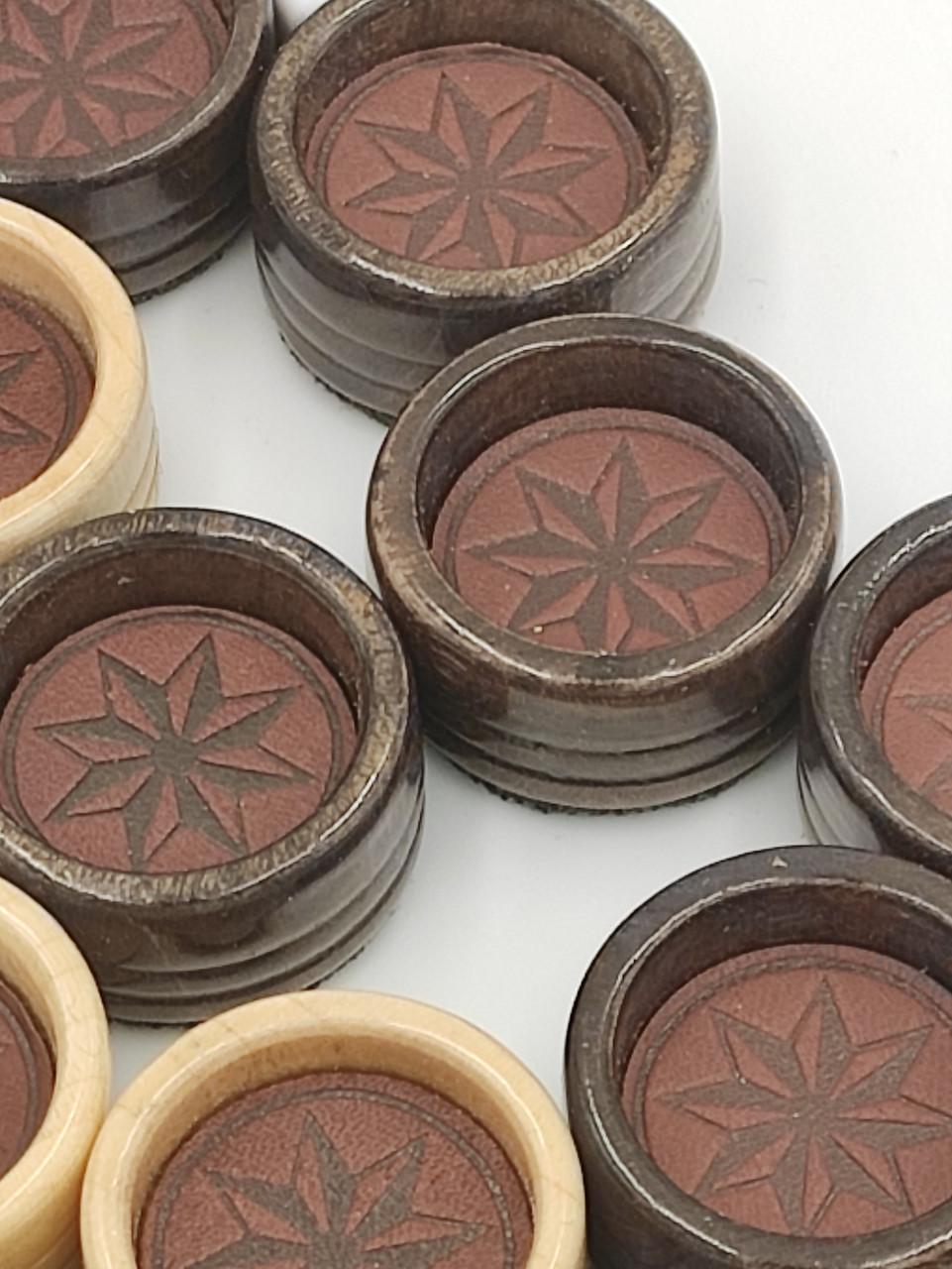 Фишки для нард с кожаной вставкой №1 25х12 мм (22895006)