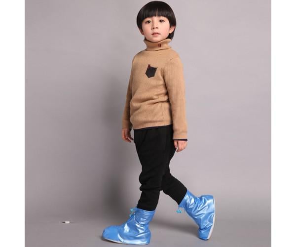 Бахилы детские водонепроницаемые и пылезащитные с утолщенной подошвой S р. 27-29 Голубой