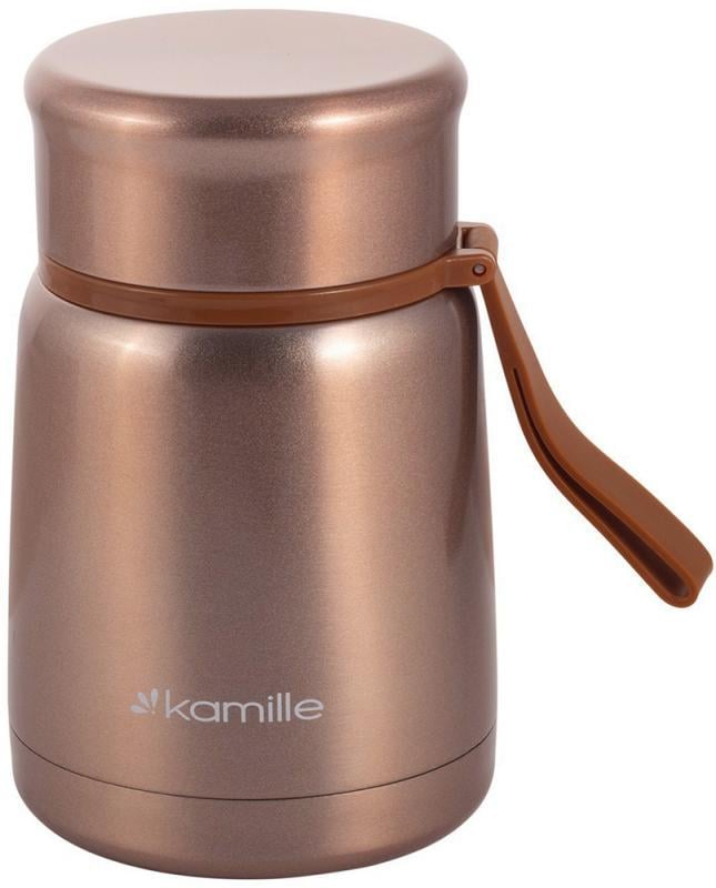 Термос пищевой Kamille Gold из нержавеющей стали 530 мл