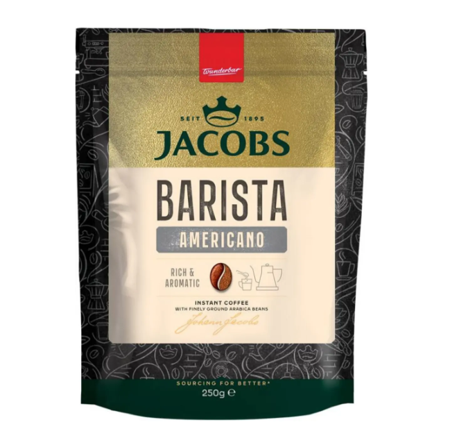 Кофе растворимый с добавлением молотого Jacobs Бариста Американо 250 г (27221236)