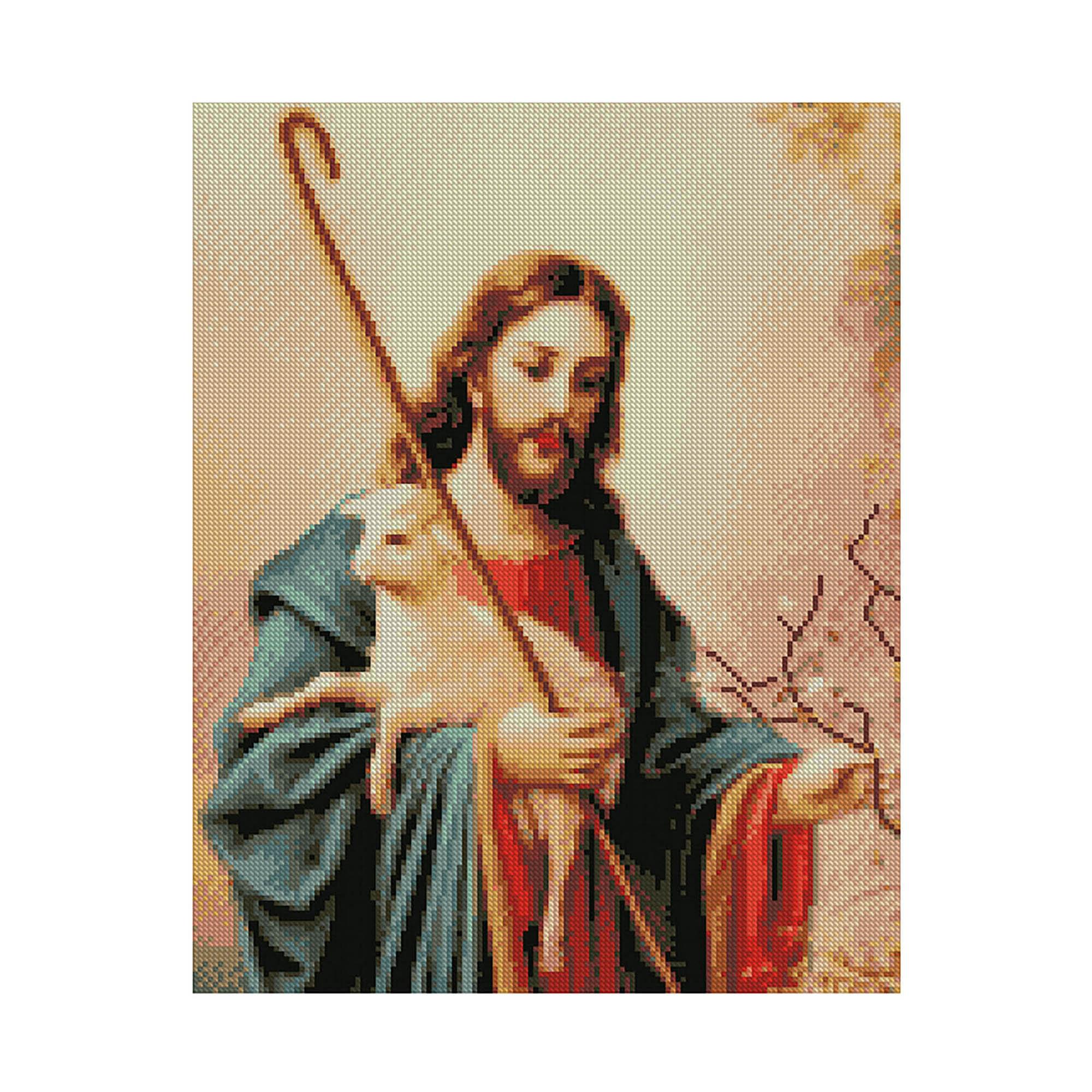 Алмазна мозаїка Strateg Добрий пастор 40х50 см (Str-FA10306)