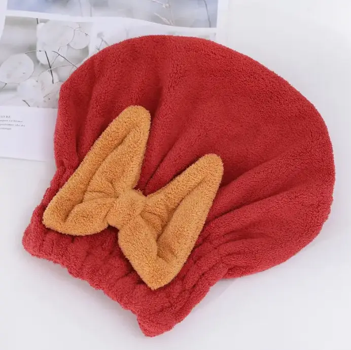 Полотенце-шапка для сушки волос из микрофибры Красный (Y01214-4) - фото 2 Полотенце-шапка для сушки волос из микрофибры Красный (Y01214-4) - фото 2