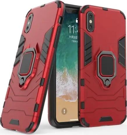Противоударный чехол iPhone XS (подставка кольцо) Red (29684-2D)