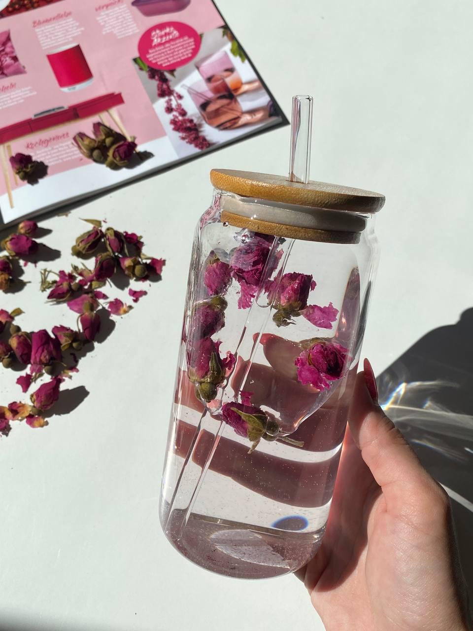 Стакан с трубочкой OLens Слоик стекло 530 мл (102-769) - фото 3