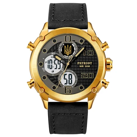 Наручний годинник Patriot 017GDBK Тризуб золото Gold/Black.