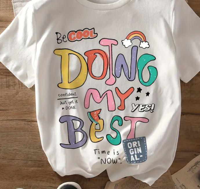 Футболка женская с принтом Pin-000-261 повседневная XL Белый (2664085862)