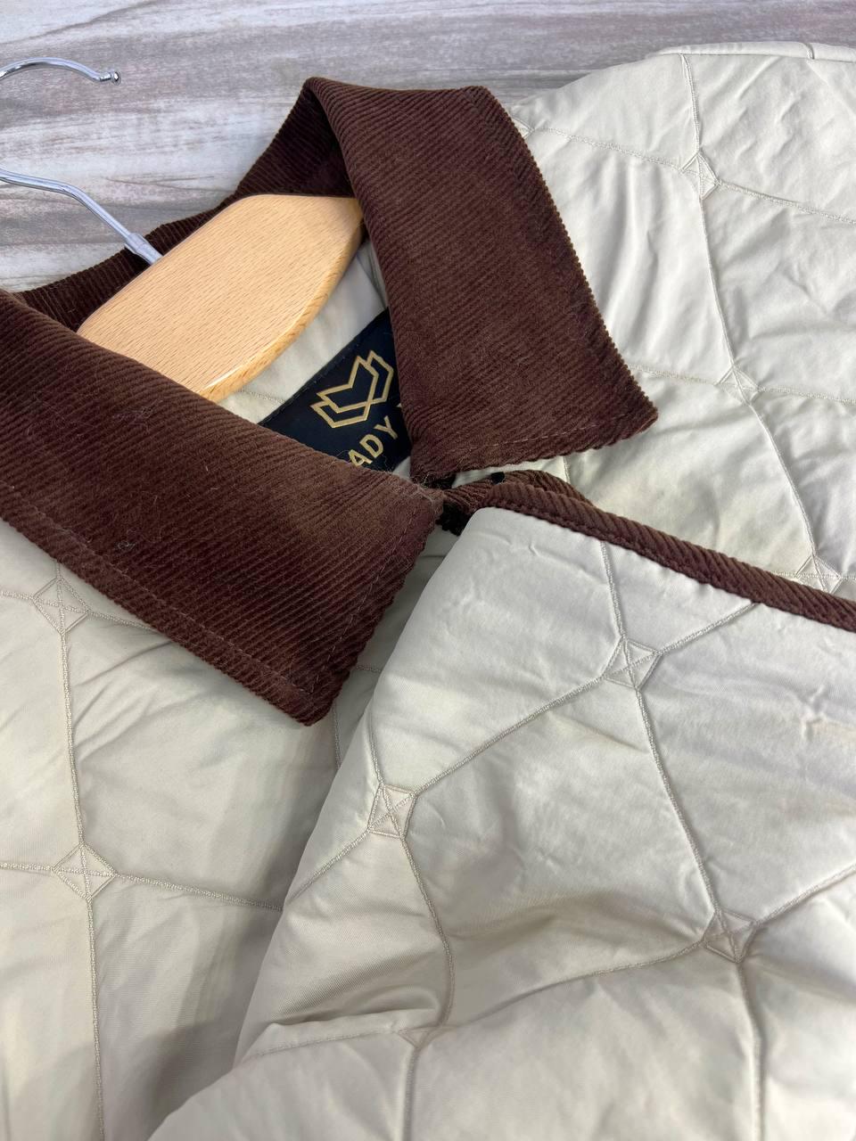 Куртка жіноча LADY YEP 9090 сорочка оверсайз стьобана демісезонна на гудзиках комбінована з вельветом M Бежевий (3717) - фото 9 Куртка жіноча LADY YEP 9090 сорочка оверсайз стьобана демісезонна на гудзиках комбінована з вельветом M Бежевий (3717) - фото 9