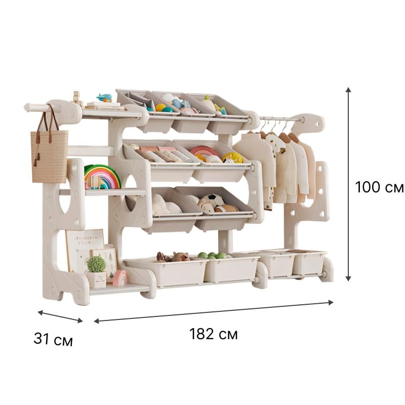 Детский шкаф Lumpurini Ludovica с полочками/контейнерами и вешалкой (efe2b75c) - фото 9 Детский шкаф Lumpurini Ludovica с полочками/контейнерами и вешалкой (efe2b75c) - фото 9