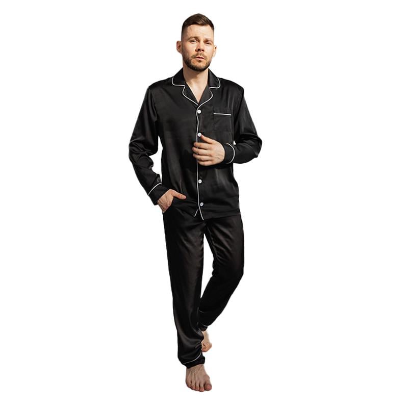 Пижама мужская Lesko TZ21762 рубашка с длинным рукавом и штаны L Черный (31160279) Пижама мужская Lesko TZ21762 рубашка с длинным рукавом и штаны L Черный (31160279)