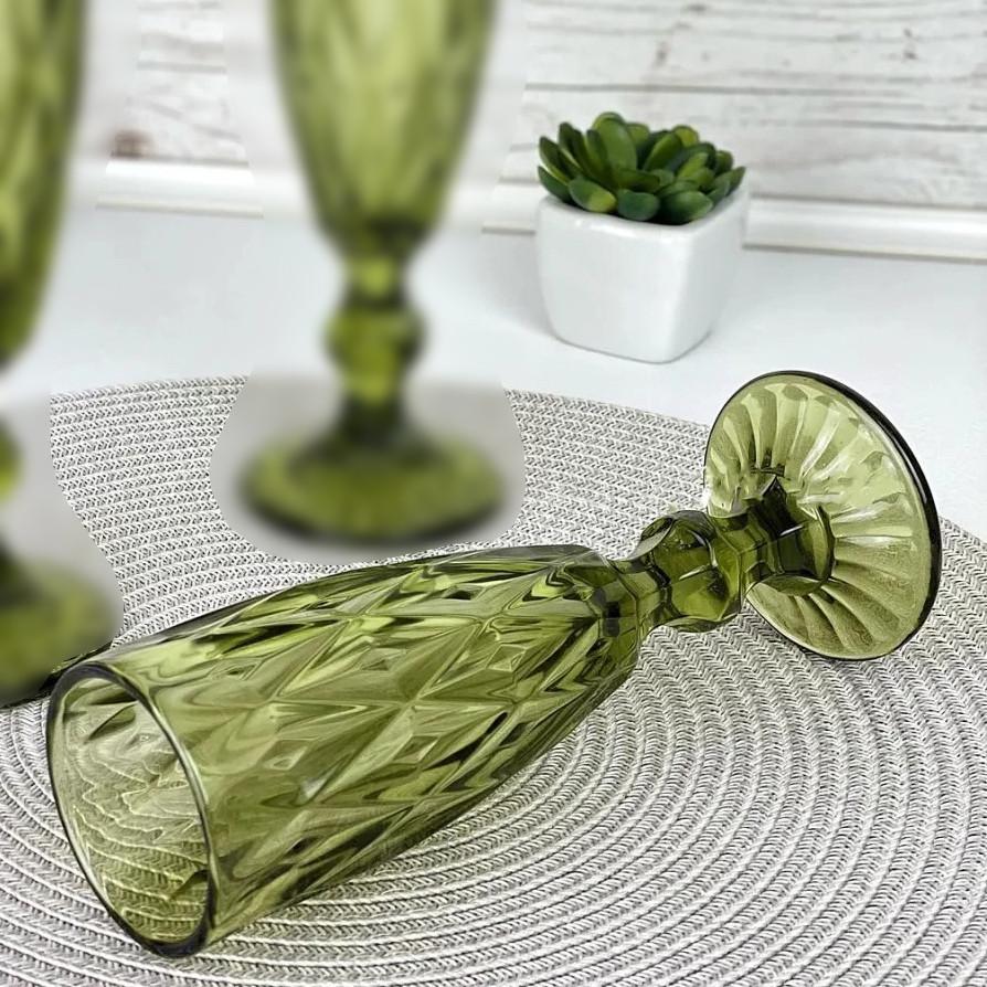 Бокал Смарагд для шампанського із кольорового скла 150 мл Зелений (21-0719DL-G) - фото 8 Бокал Смарагд для шампанського із кольорового скла 150 мл Зелений (21-0719DL-G) - фото 8