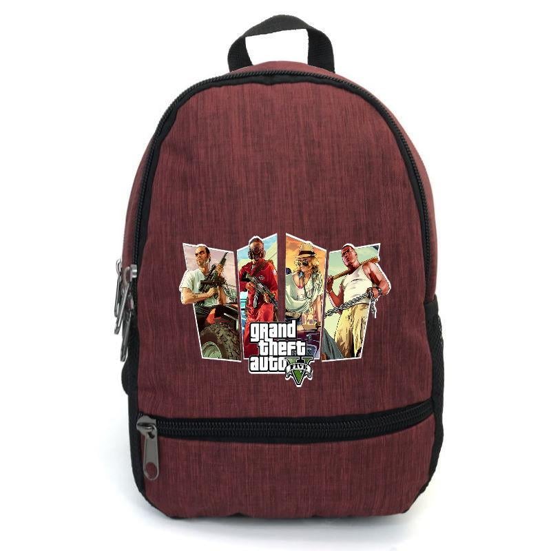 Школьный рюкзак подростковый Cappuccino Toys с принтом GTA-007 12,5 л Красный (1404954781)
