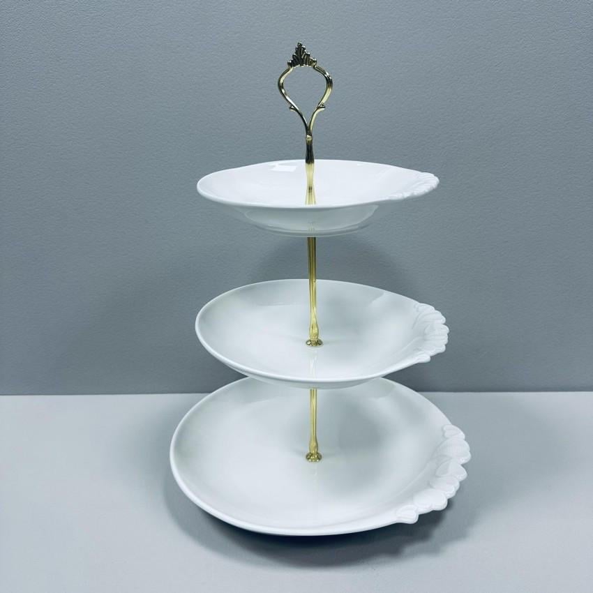 Фруктовниця порцелянова Stenson MC-4876 3-х ярусна 37 см (2529117472)