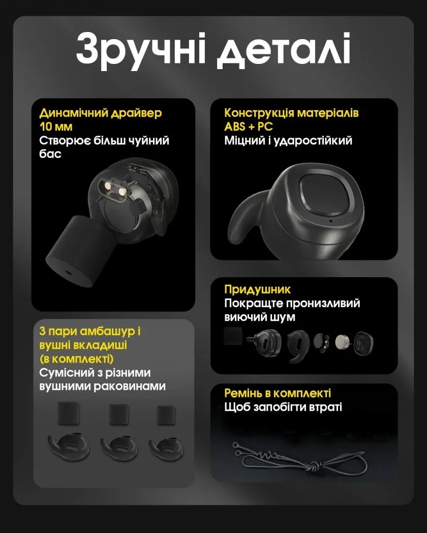 Навушники активні Nitecore NE20 Чорний (010601) - фото 5