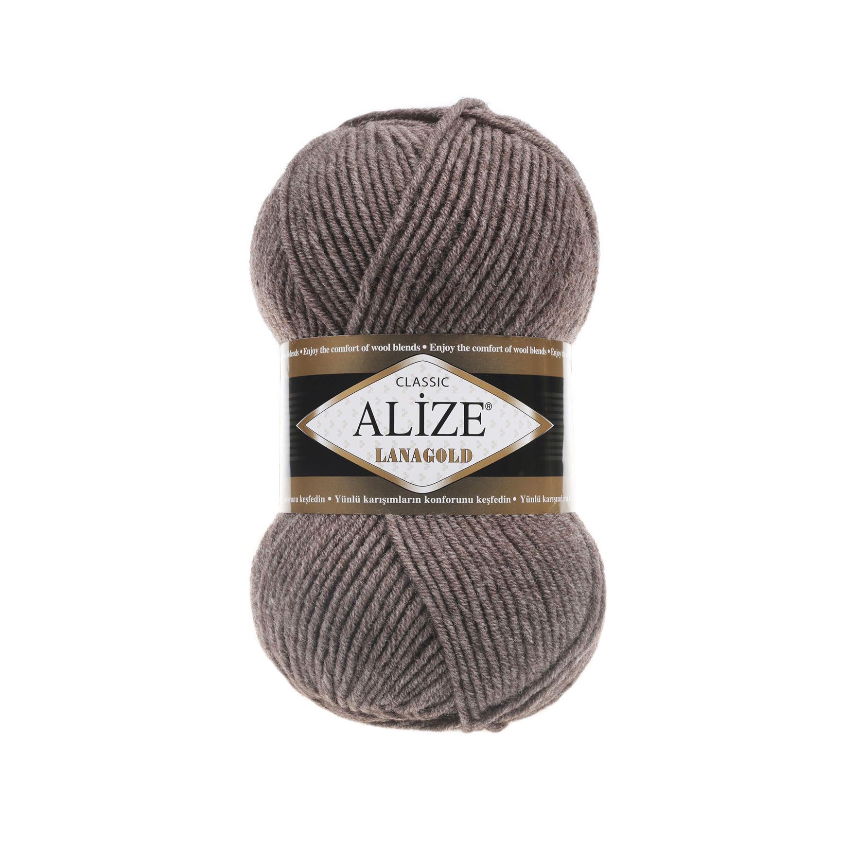 Пряжа Alize Lana Gold 240 Светло-коричневый меланж (5862)