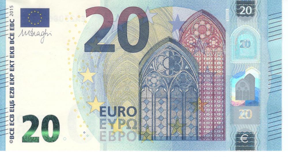 Колекційна банкнота Франція 20 євро 2015 EA E002 UNC (Б06777)