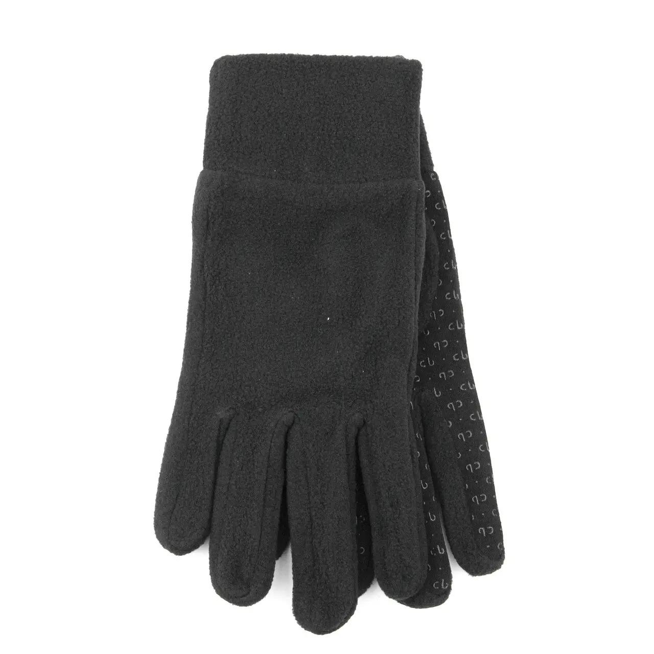 Перчатки мужские двойные вязаные шерстяные S Черный (23-3-17)