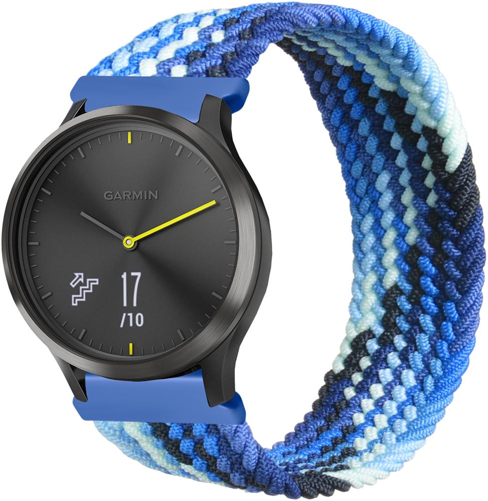 Ремінець Solo Loop Multi для Garmin Vivomove HR (145 мм) Blue White (26278-62)