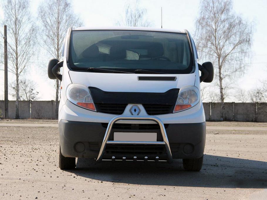 Кенгурятник QT-Spec CAN для Nissan Primastar 2002-2014 гг. нержавеющая сталь Хром
