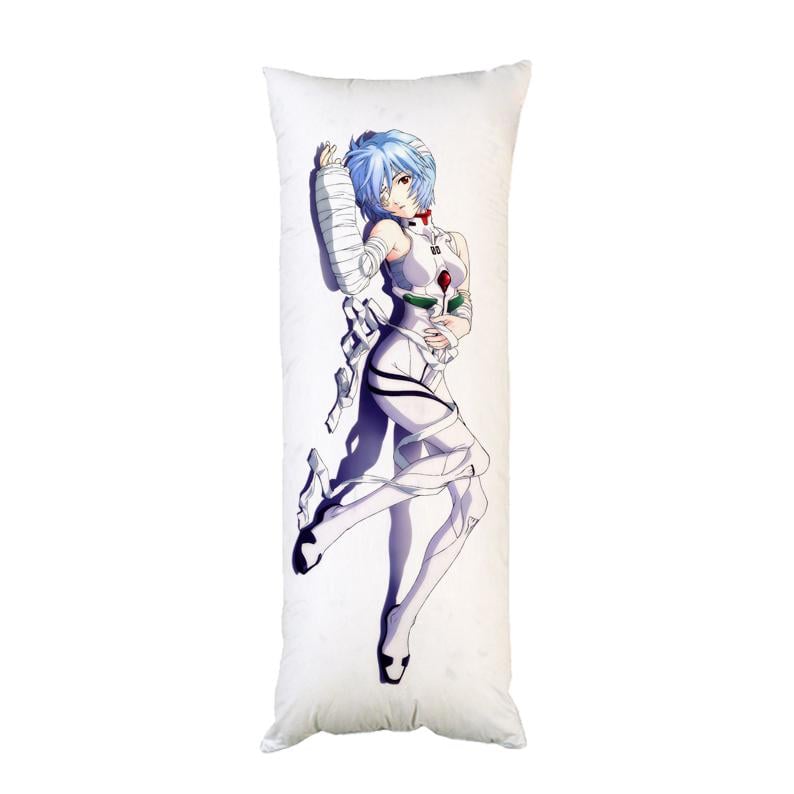Подушка-обнимашка дакимакура Аска Рей Аянами аниме Evangelion двухсторонняя 40х100 см (dk033)
