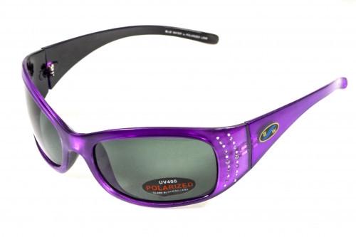 Очки поляризационные BluWater Biscayene Purple Polarized Черный (69961757983886)