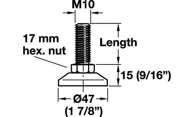 Опора-гвинт регульована NM Ø47 М10х30 мм (FR-6050) - фото 3