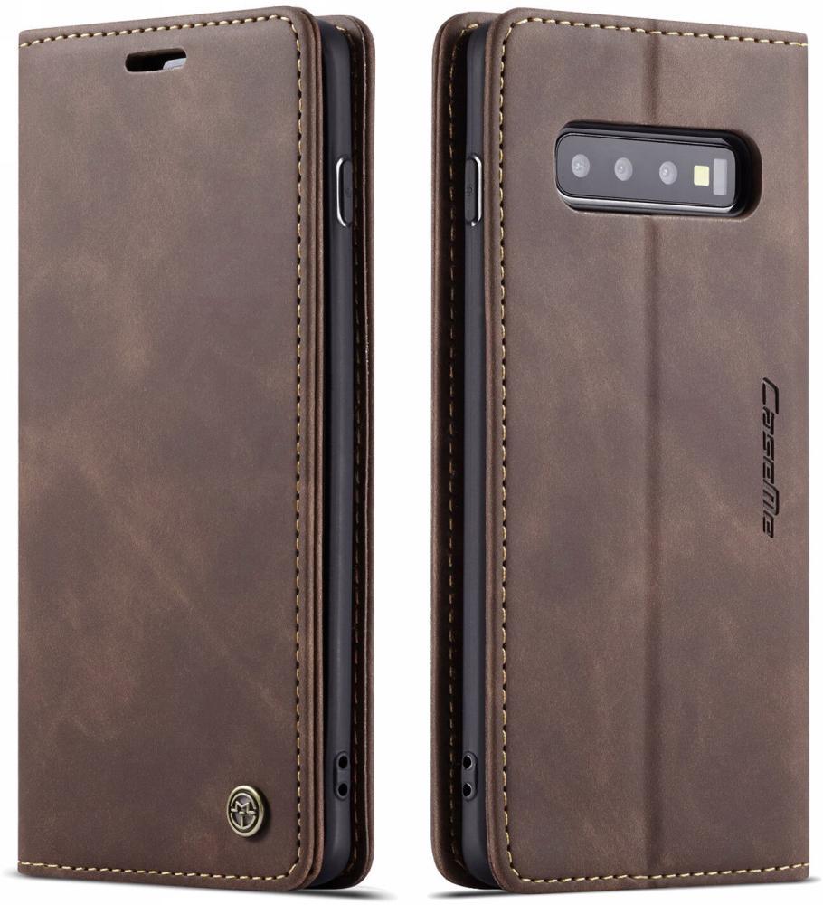 Чехол книжка с магнитом CaseMe на Samsung Galaxy S10 Dark Brown (16232-05)