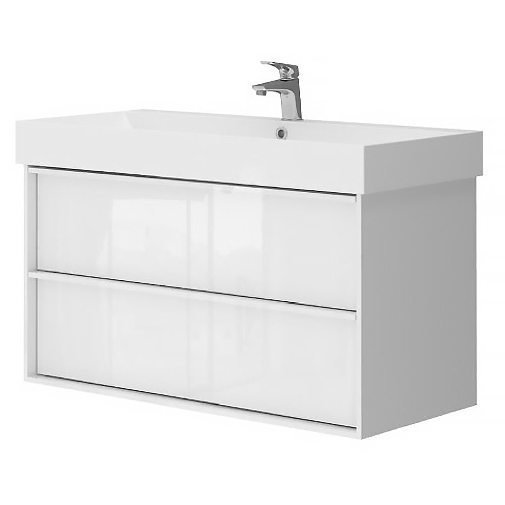 Тумба с умывальником подвесная Devit Quadra 083100W 98,2x60x45 см Белый (176323)