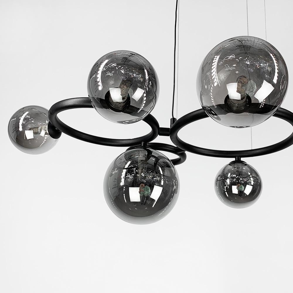 Люстра Gorizia на 9 графітових плафонів Чорний (sg 44/9 bk/gr) - фото 4 Люстра Gorizia на 9 графітових плафонів Чорний (sg 44/9 bk/gr) - фото 4