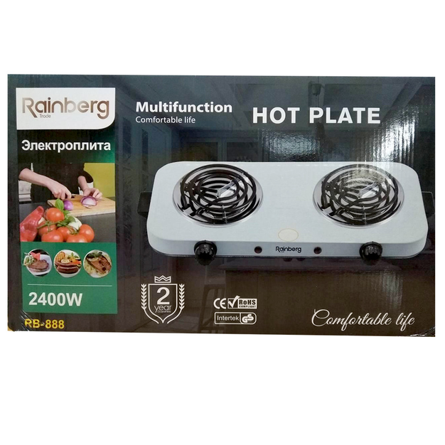 Плитка для разжигания угля Rainberg 888 2400W (22555) - фото 5