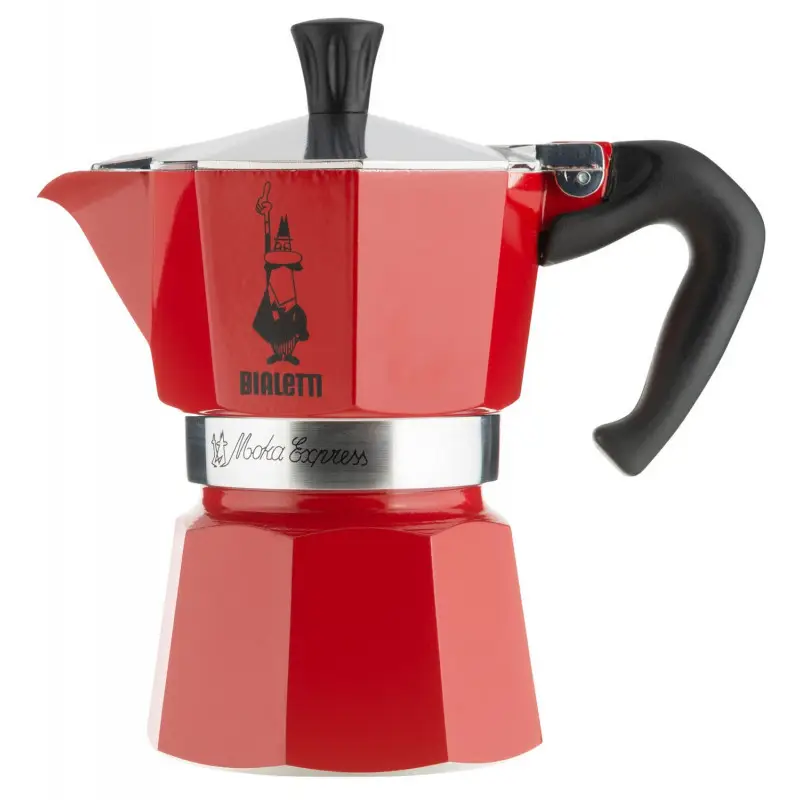Гейзерна кавоварка Bialetti Moka Express Red 3 чашки 130 мл (0004942/NP)