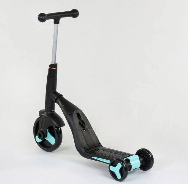 Самокат-трансформер Best Scooter 3в1 с подсветкой и музыкой Черно-бирюзовый (JT 20255) - фото 4