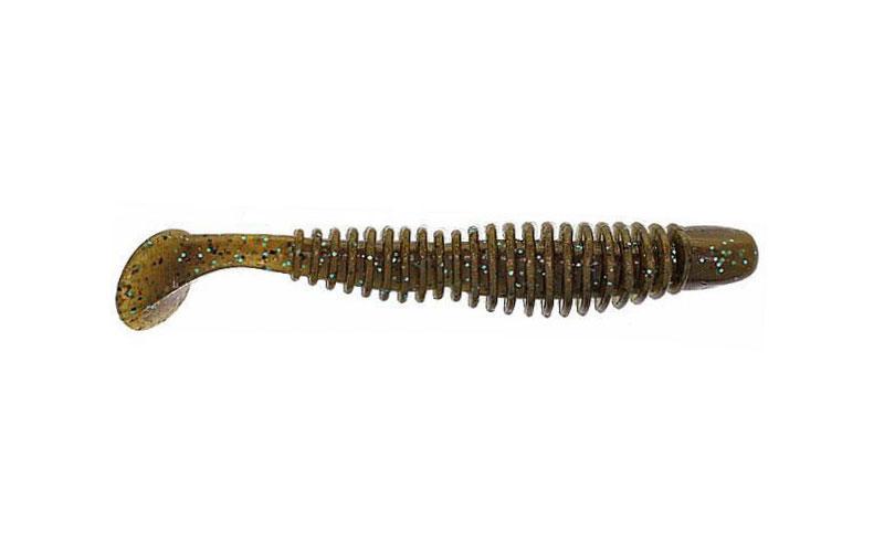 Силиконовый виброхвост Reins Bubbring Shad №005 съедобный 3" 8 шт. Green pumpkin/Blue (6244)
