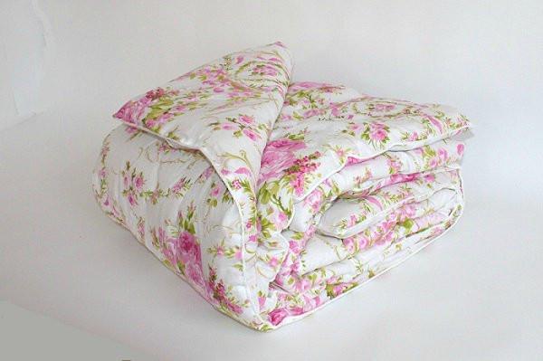 Одеяло полуторное из овечьей шерсти Лери Макс мелкие цветочки (17092)