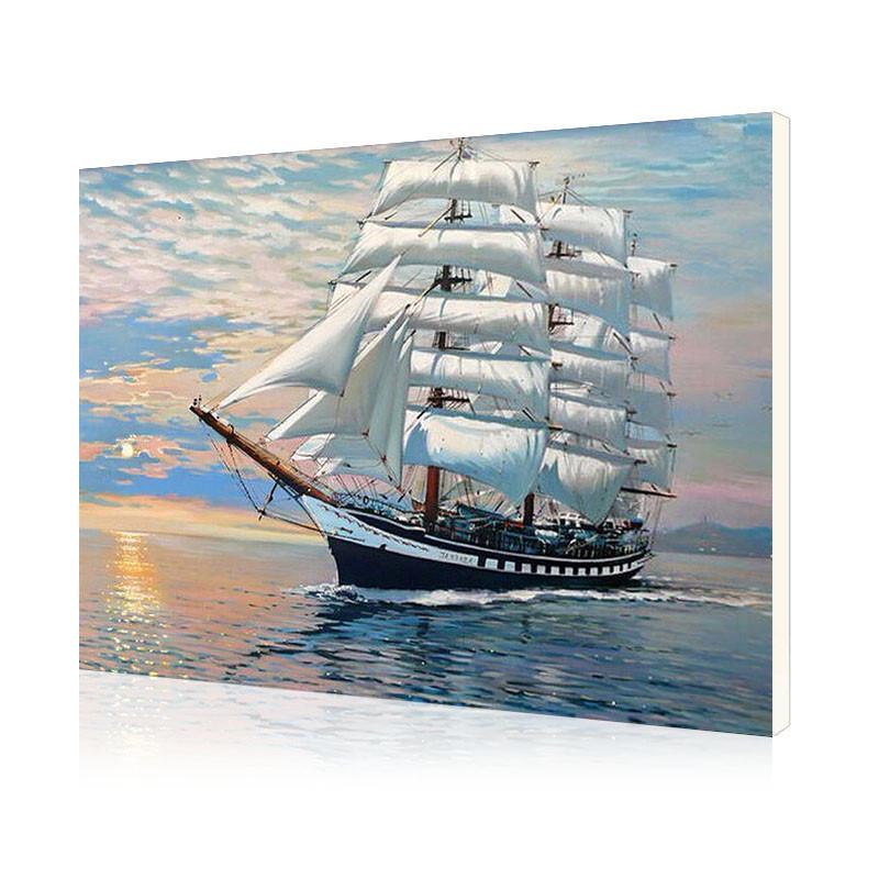 Картина по номерам Lesko DIY E132 "Парусник Паллада"