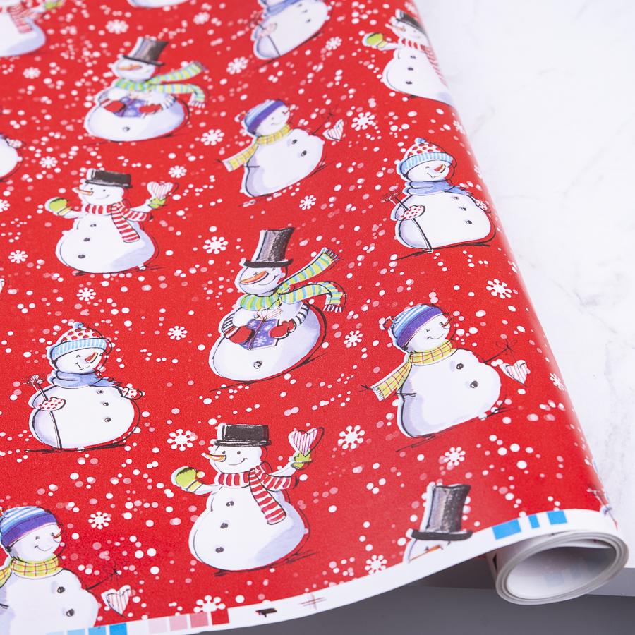 Бумага подарочная Снеговики 10 м 70 см (1468-209)