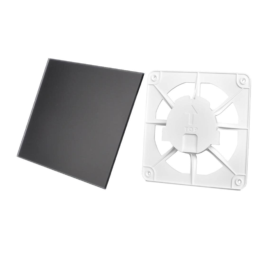 Вентиляционная решетка AirRoxy dRim grill и стеклянная панель Черный мат (02-300174)