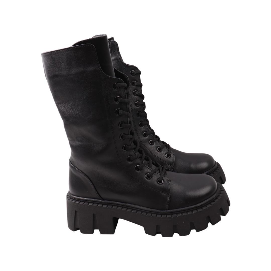 Ботинки женские Aquamarin из кожи р. 39 Черный (2024-22ZHC)