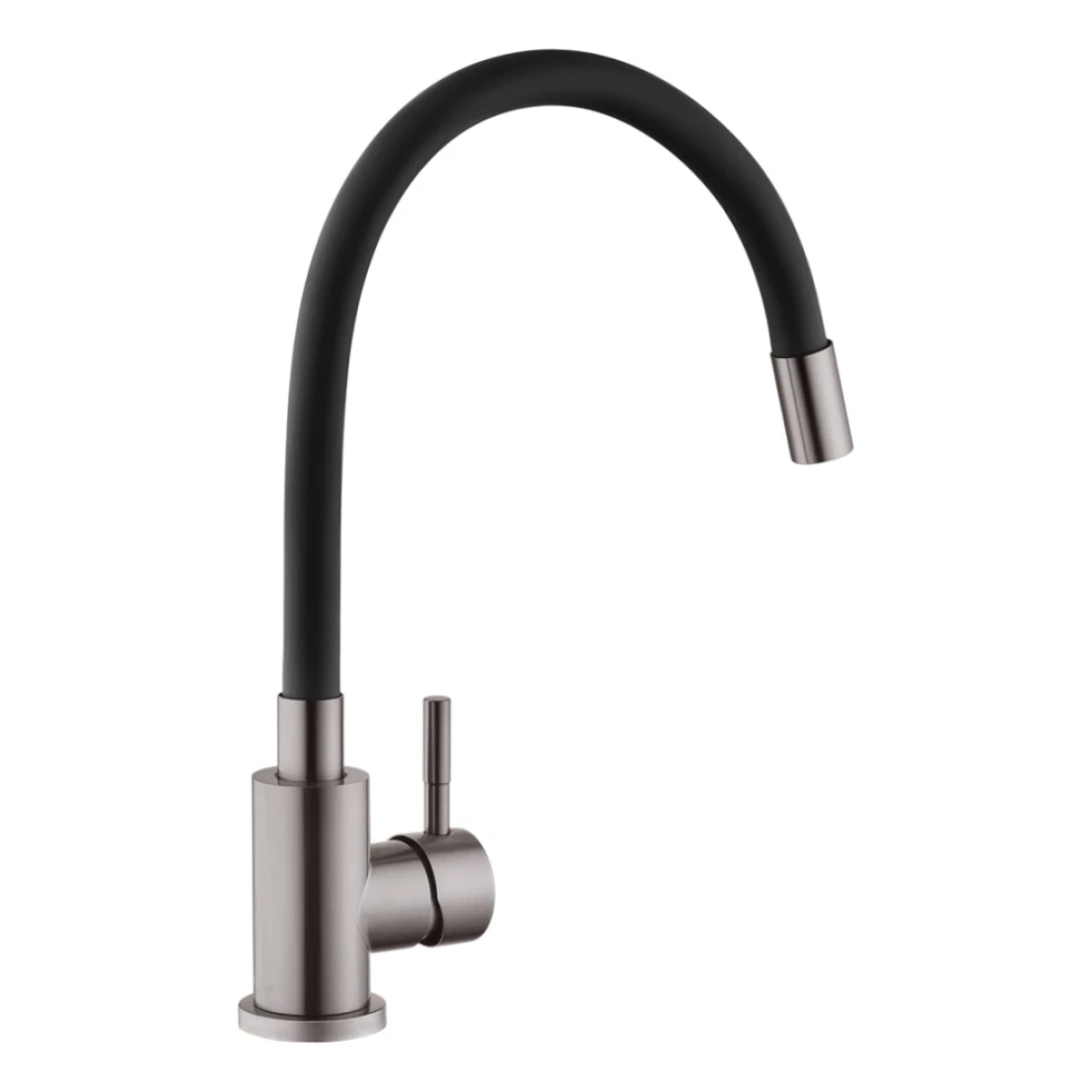 Смеситель для кухни Kroner KRP Edelstahl Klassisch PVD035BLK с гибким изливом Сатиновый/Черный (CV032635)