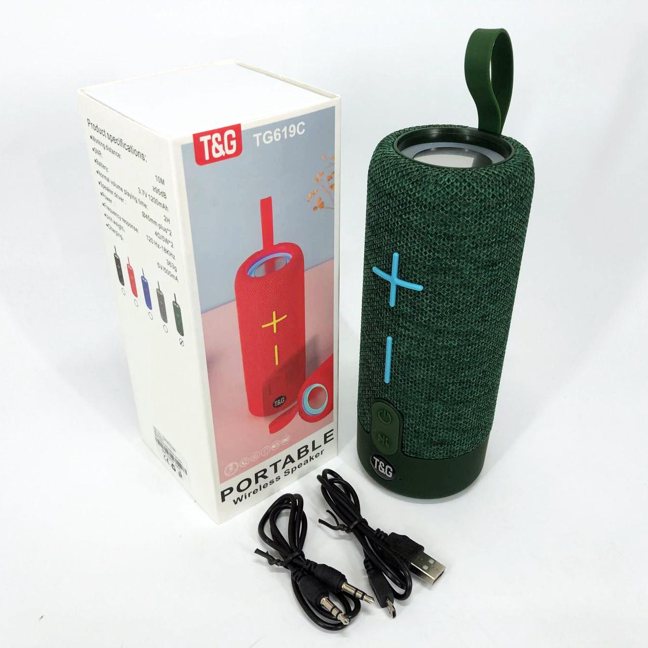 Колонка портативна з ремінцем, колонка з акумулятором TG619C FM-радіо USB/TF Зелений - фото 10 Колонка портативна з ремінцем, колонка з акумулятором TG619C FM-радіо USB/TF Зелений - фото 10