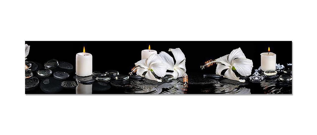 Наклейка виниловая на кухню Zatarga Белые Гибискусы 600х3000 мм (1274515552)