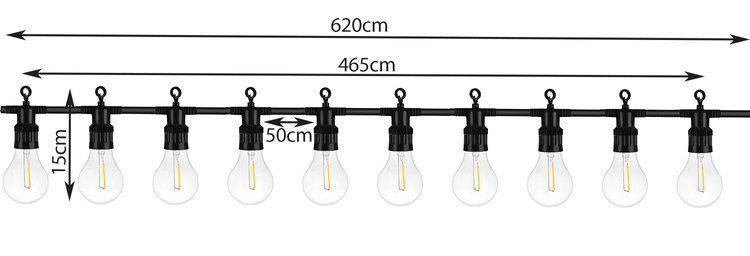 Гірлянда садова Ретро лампи Edison підвісна 220 V 24 В IP44 5 м - фото 11