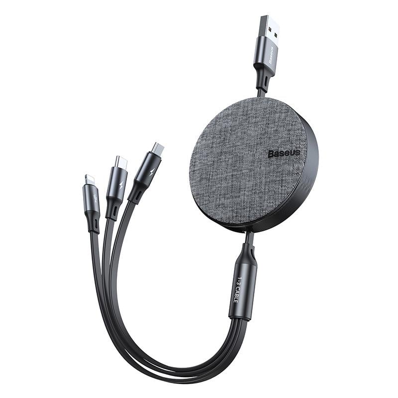 Кабель BASEUS Fabric 3-in-1 Flexible Micro USB/Lightning/Type-C 3,5 A 0,35-1,2 м (534879)