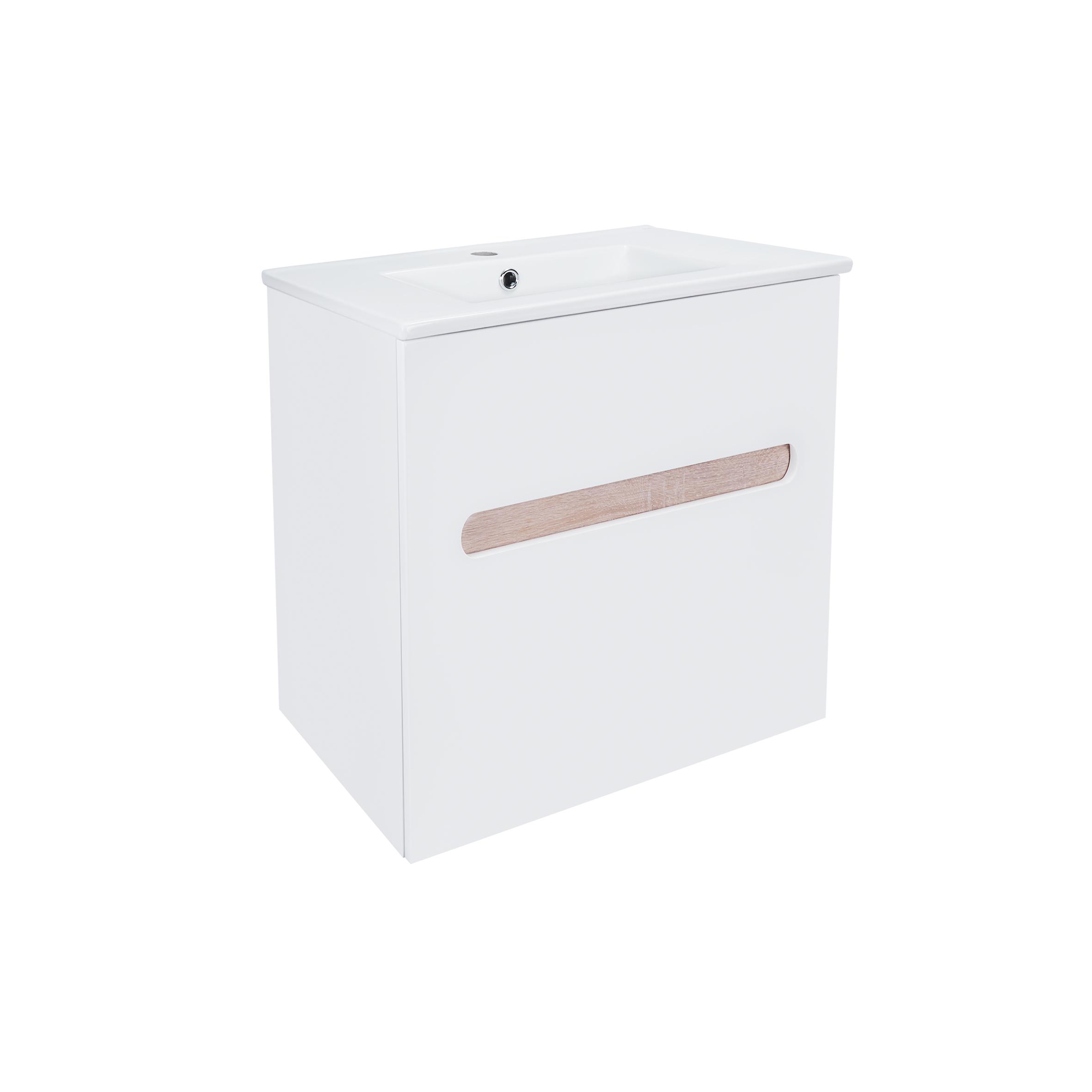 Тумба подвесная Qtap Virgo с врезной раковиной 600х580х437 мм oak White/Whitish (QT1872TPА6013060CW) Тумба подвесная Qtap Virgo с врезной раковиной 600х580х437 мм oak White/Whitish (QT1872TPА6013060CW)