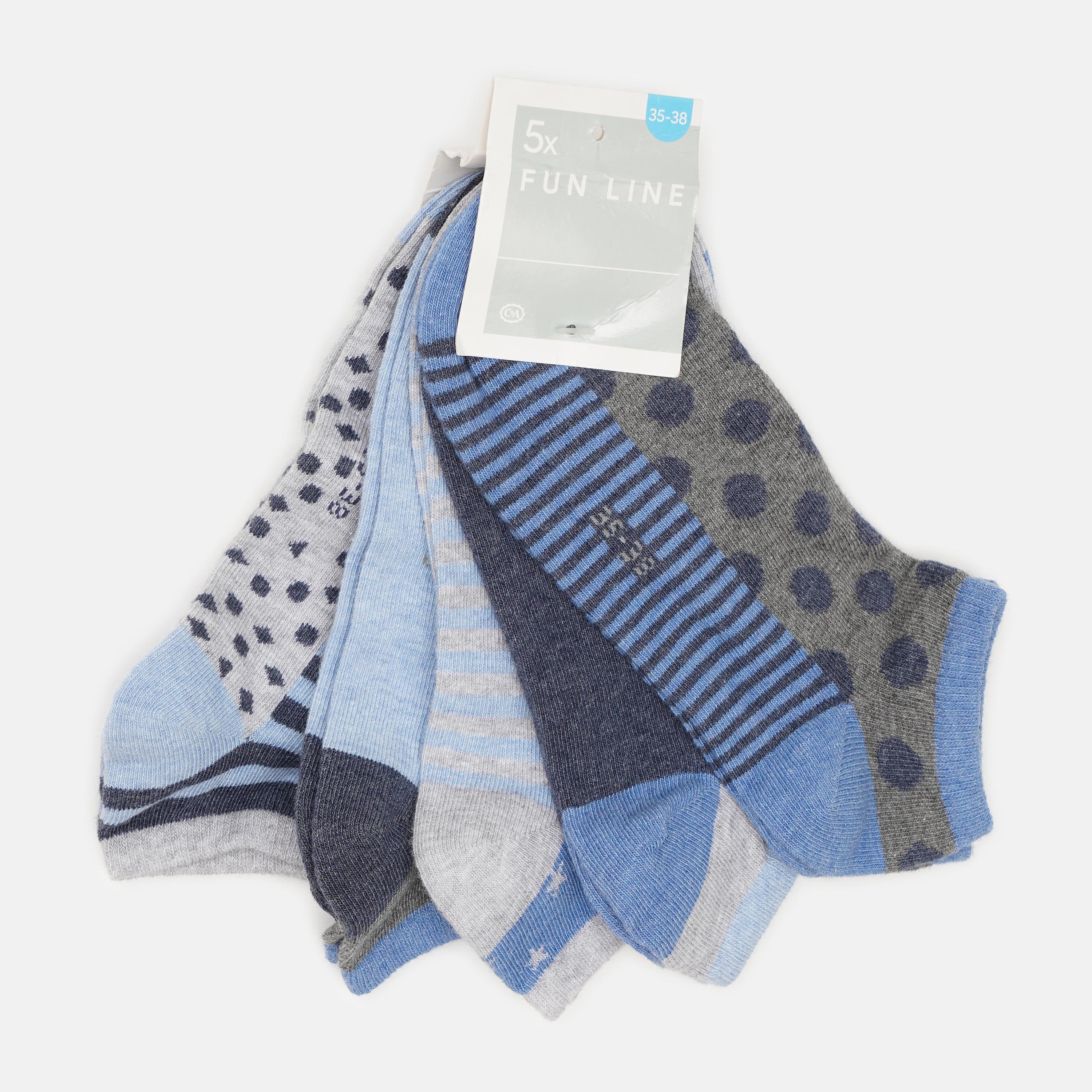 Носки C&A принт р. 35-38 5 пар Серый/Синий (2240179840401)