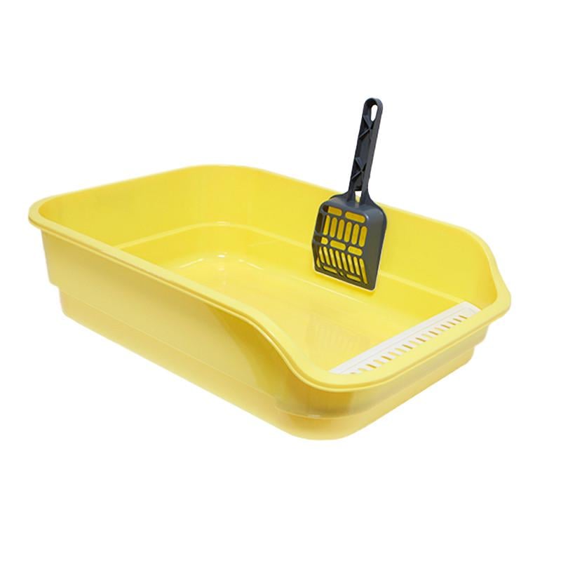 Лоток для котов Taotaopets 222223 с лопаткой 49х35х13 см Yellow (31457550)