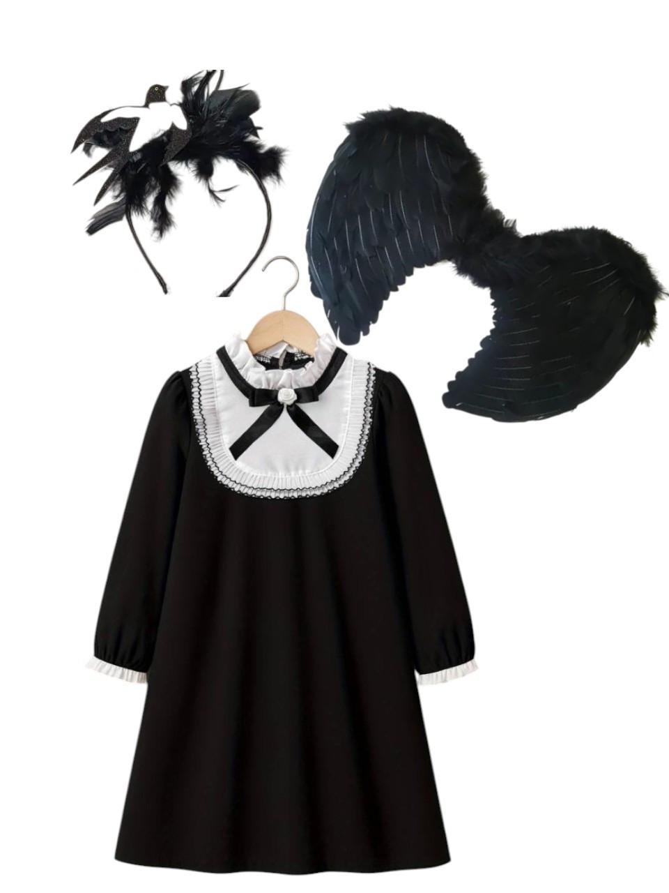Карнавальний костюм Ластівки ободок/крила/плаття 5-6 років Чорний (2814255045)