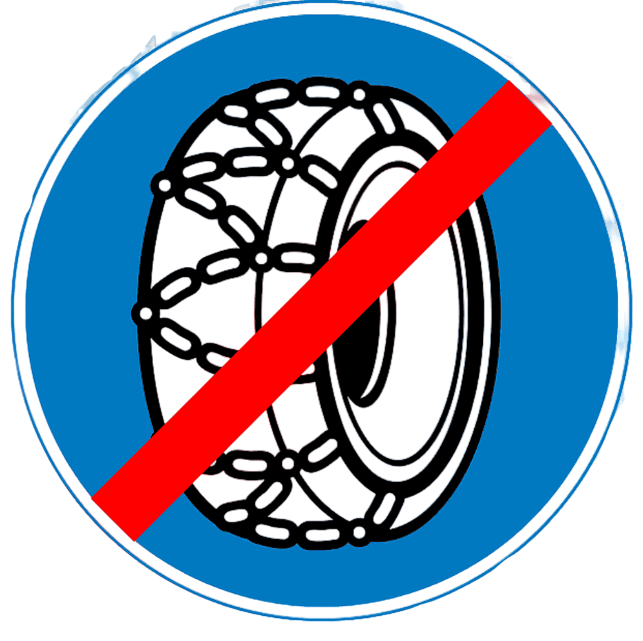 Дорожный знак 4.22 Конец движения с применением цепей против скольжения 700х700 мм