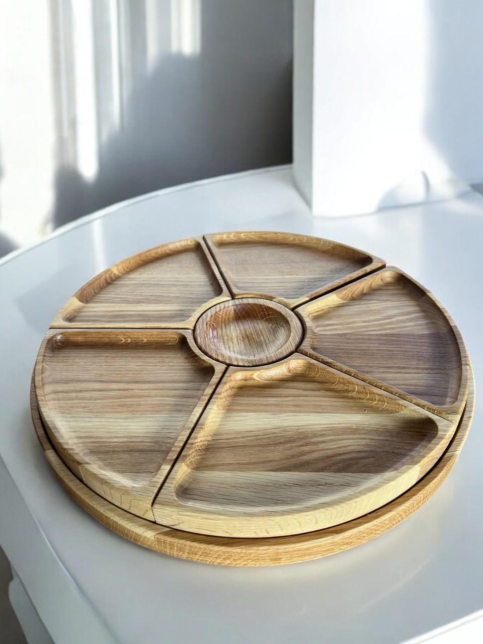 Менажница дубовая 5 секций и соус 35 см (1838572203) - фото 5