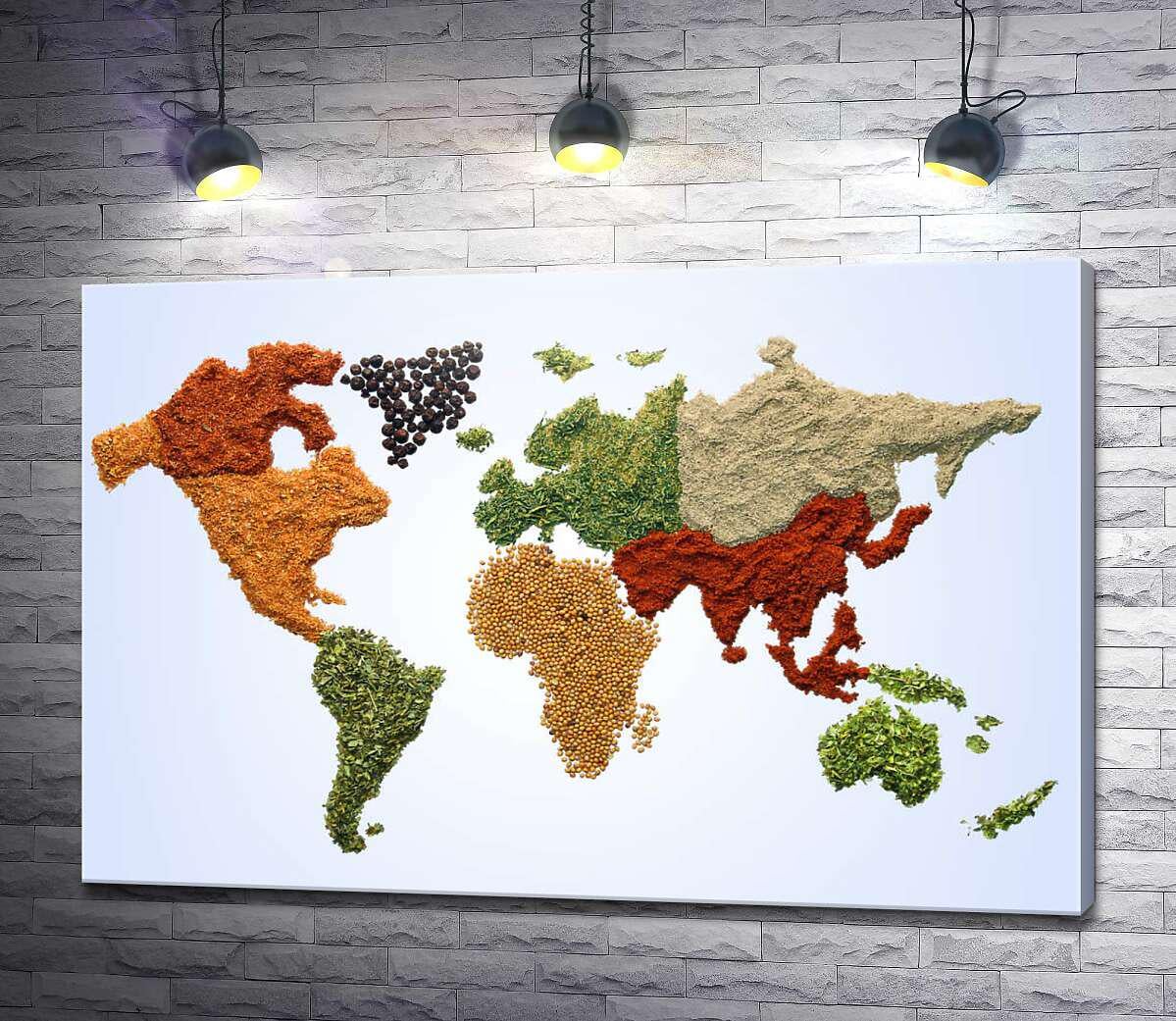 Картина ArtPoster Карта мира из специй 130x87 см Модуль №1 (004349)