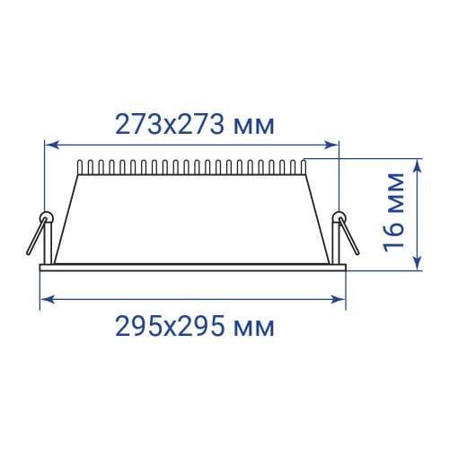 LED-светильник врезной AL511-1 Квадрат 24W 1440 Lm 4000K 290х13,5 мм (27550260) - фото 4
